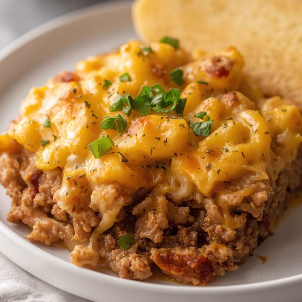 Mac and Cheese Meatloaf Casserole Recipe