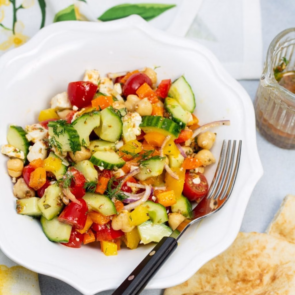 Mediterranean Chickpea Salad with Lemon-Herb Vinaigrette