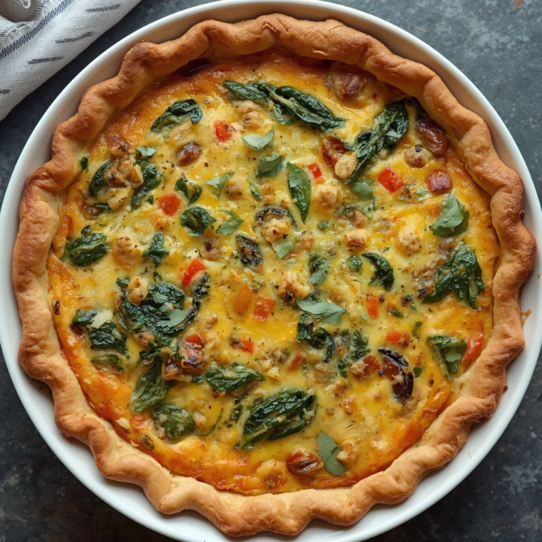 Mediterranean Spinach Feta Quiche Recipe
