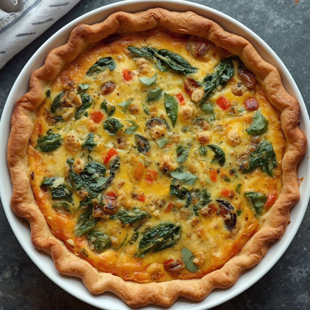 Mediterranean Spinach Feta Quiche Recipe