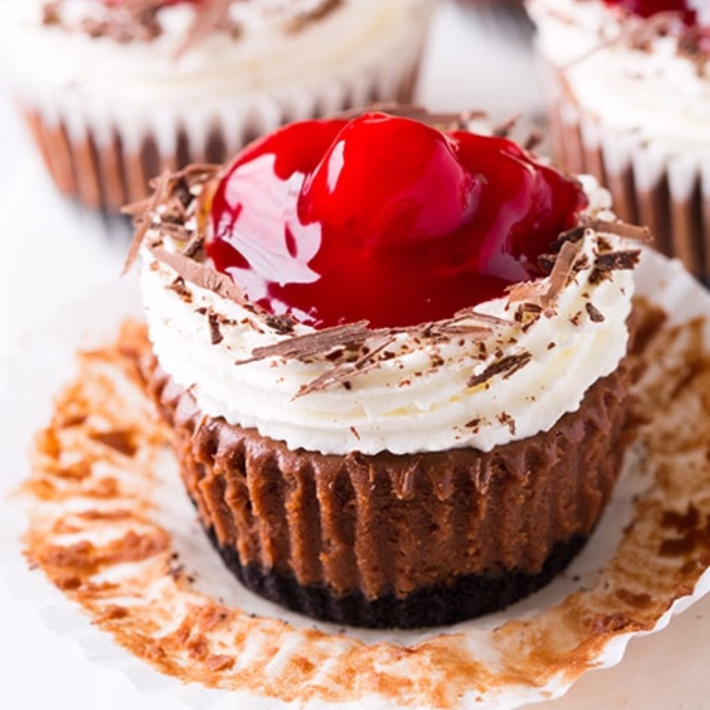 Mini Black Forest Cheesecakes