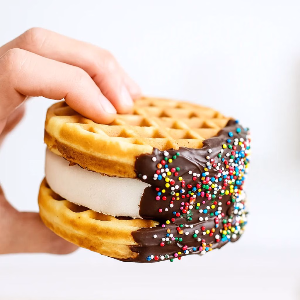 Mini Waffle Dessert Sandwiches