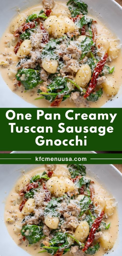 One Pan Creamy Tuscan Sausage Gnocchi Recipe