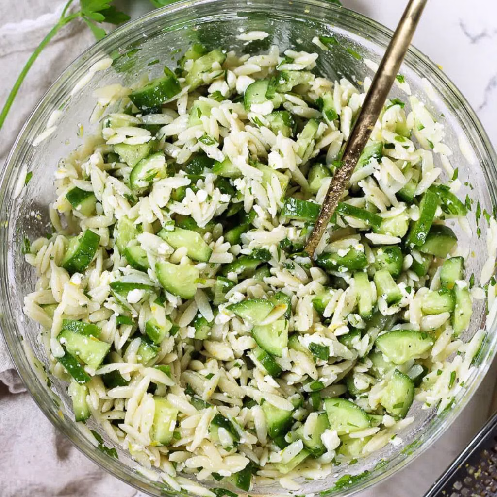 Orzo Cucumber Feta Salad