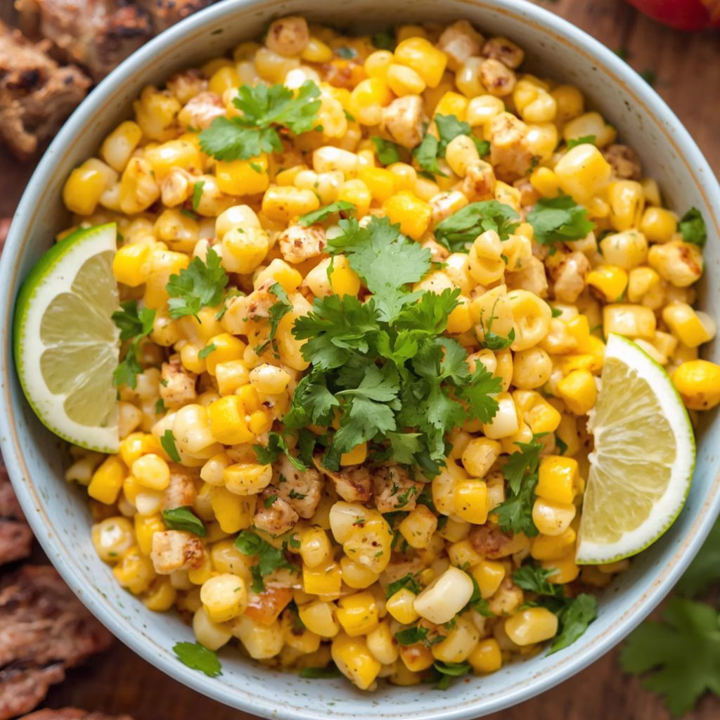 Peach Avocado Corn Salad with Honey-Lime Dressing