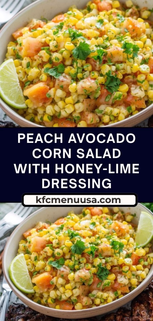 Peach Avocado Corn Salad with Honey-Lime Dressing