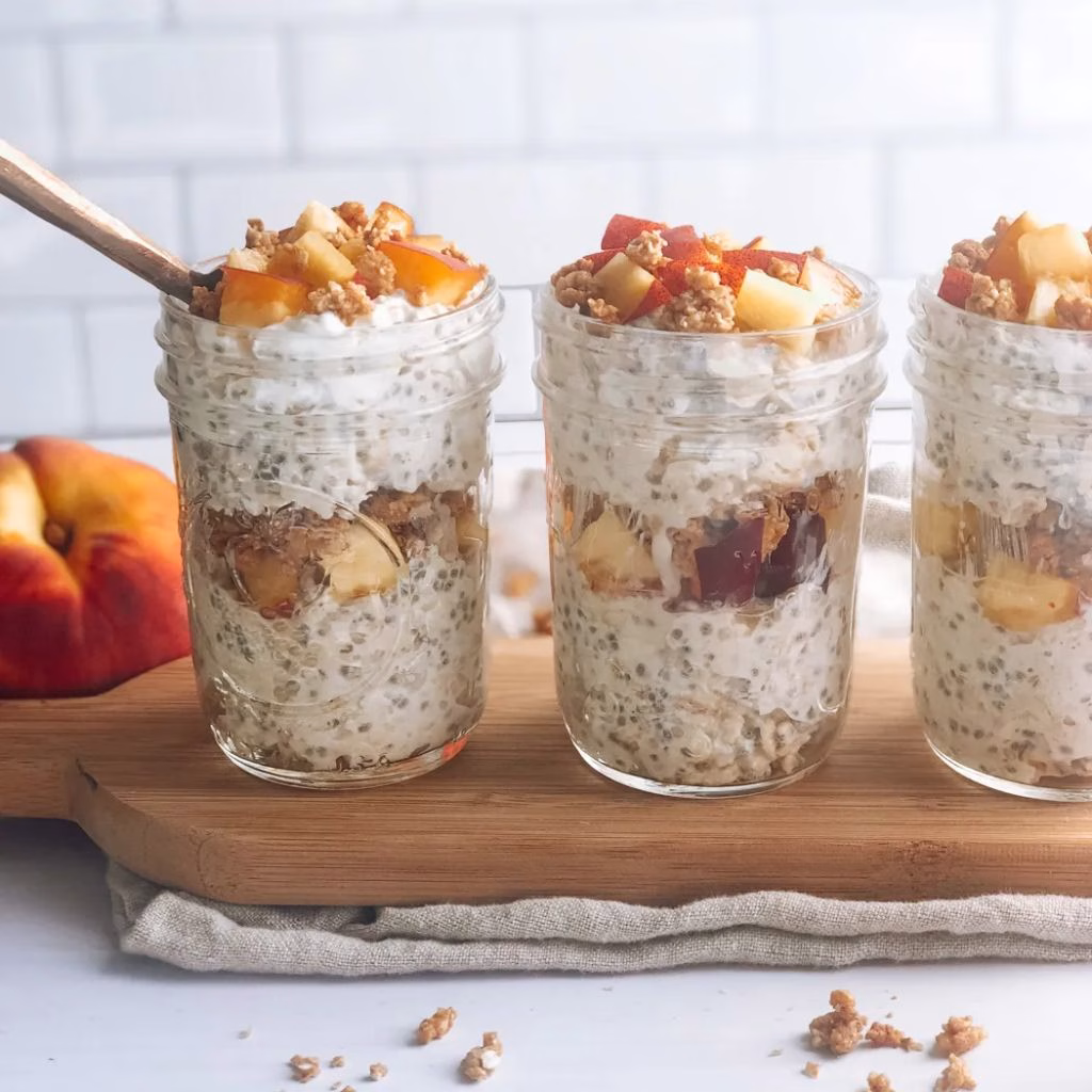 Peach Crisp Overnight Oats