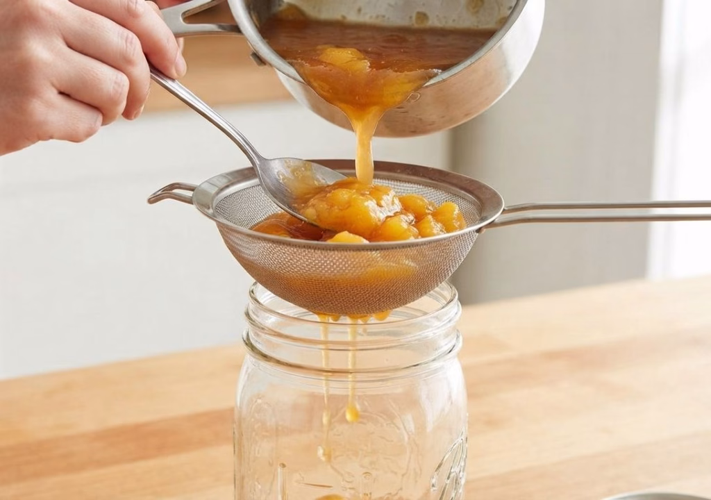 Strain the Peach Syrup