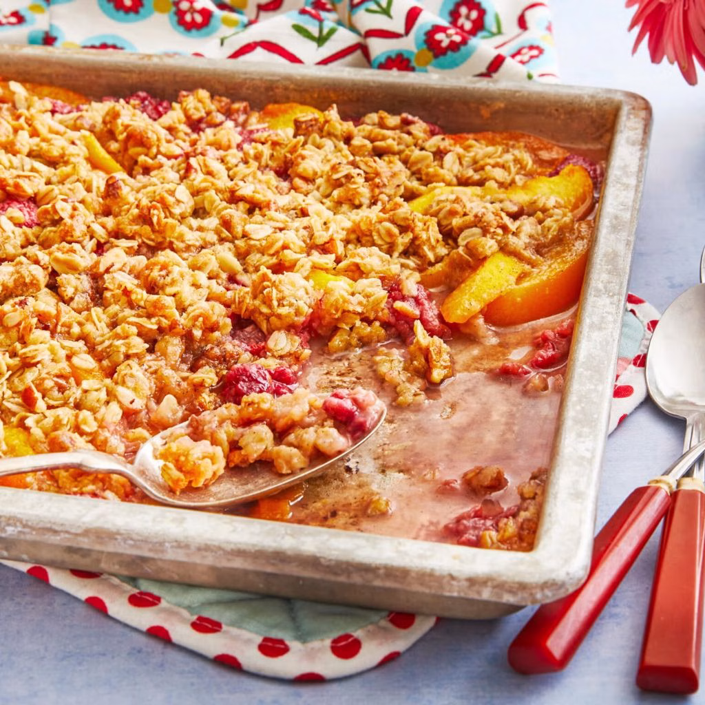 Peach and Raspberry Crisp