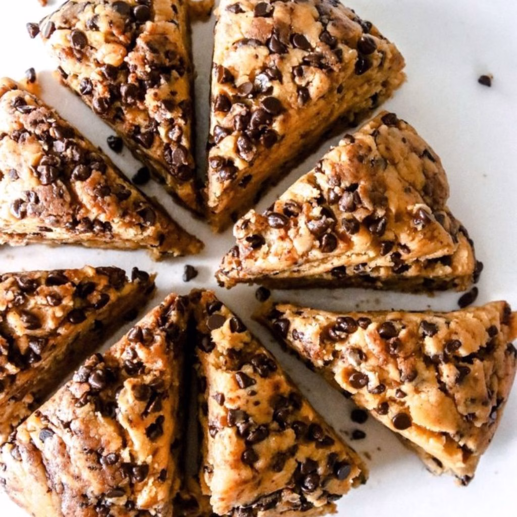 Peanut Butter Chocolate Chip Sourdough Scones