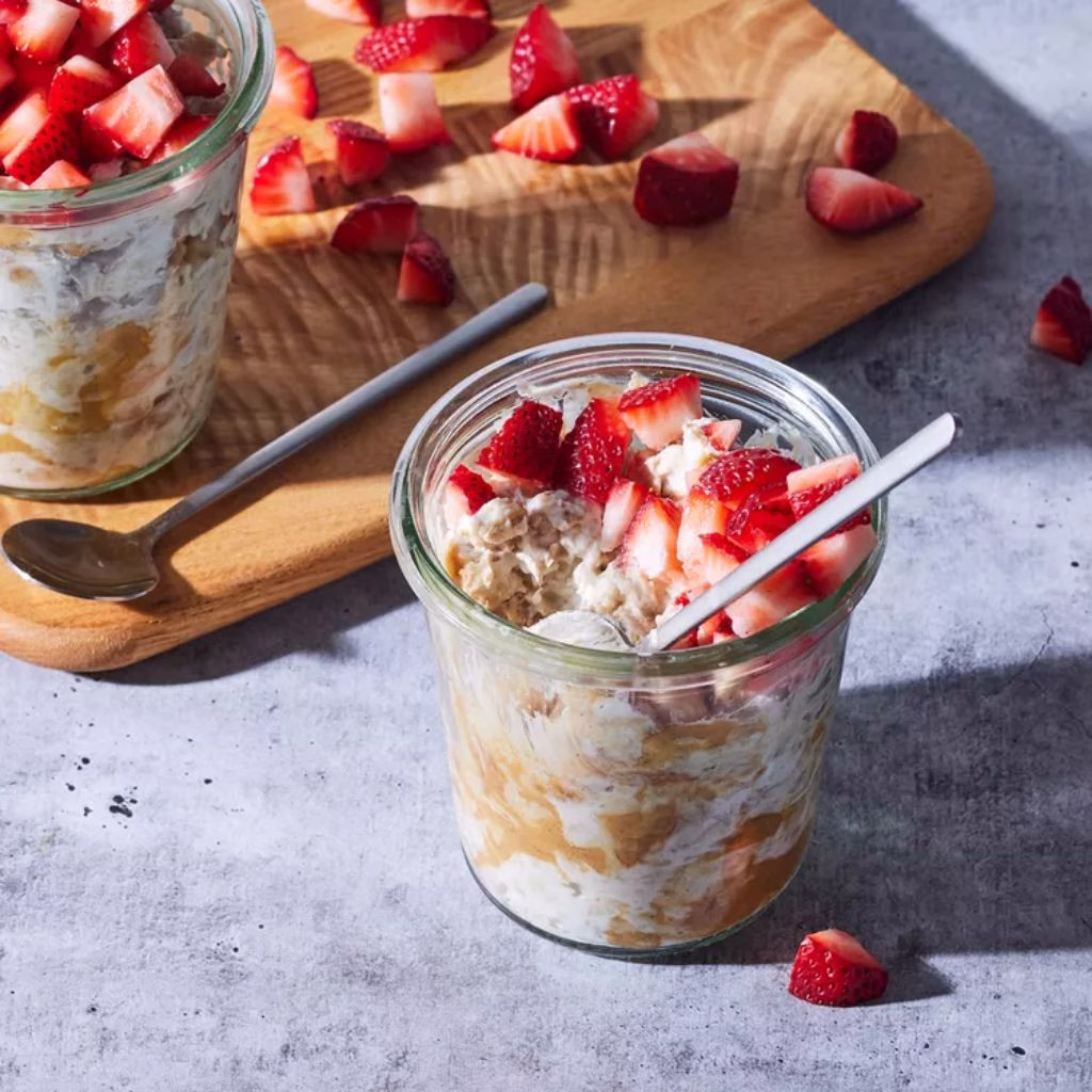 Peanut Butter & Strawberry Jam Overnight Oats