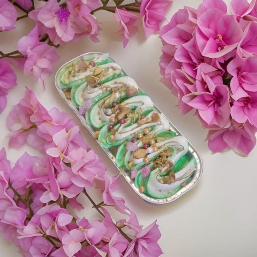 Pistachio Rose Mini Cakes