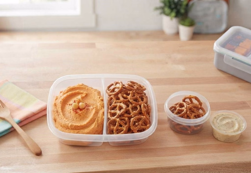 Pretzel and Hummus Cups
