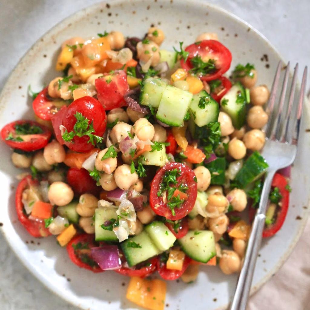 Rainbow Mediterranean Chickpea Salad