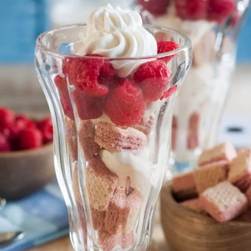 Raspberry Ripple Ice Cream Parfait