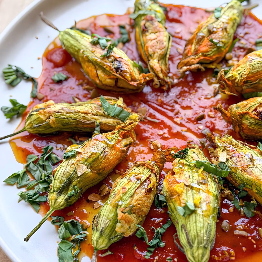 Ricotta Stuffed Squash Blossoms Recipe