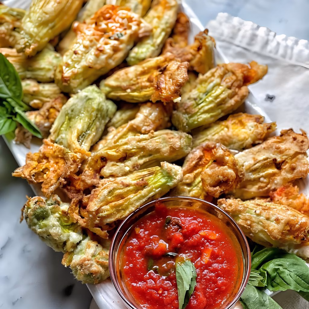 Ricotta Stuffed Squash Blossoms Recipe