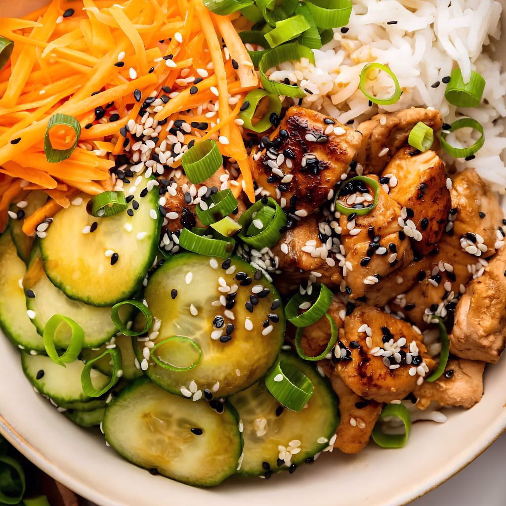 Salmon with Cucumber Salad and Rice Recipe
