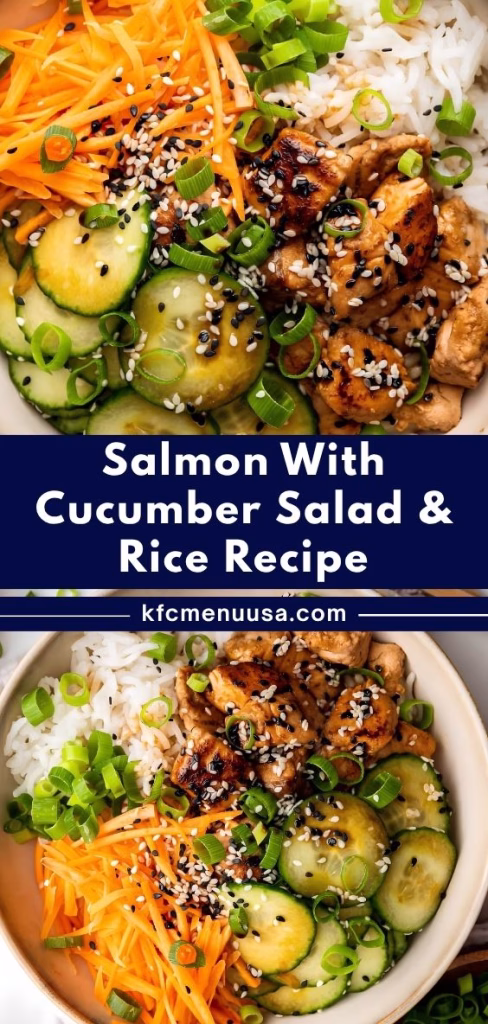 Salmon with Cucumber Salad and Rice Recipe