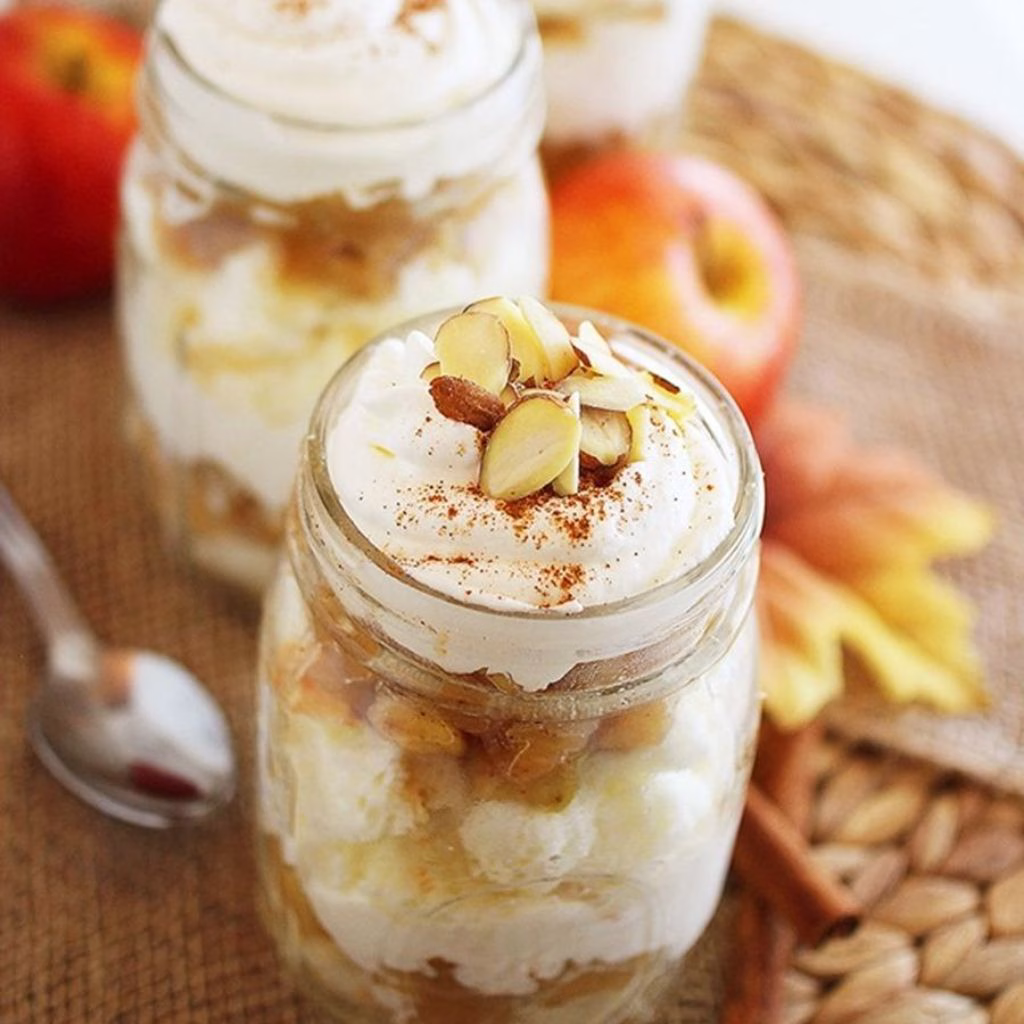 Salted Caramel Apple Cake Jars