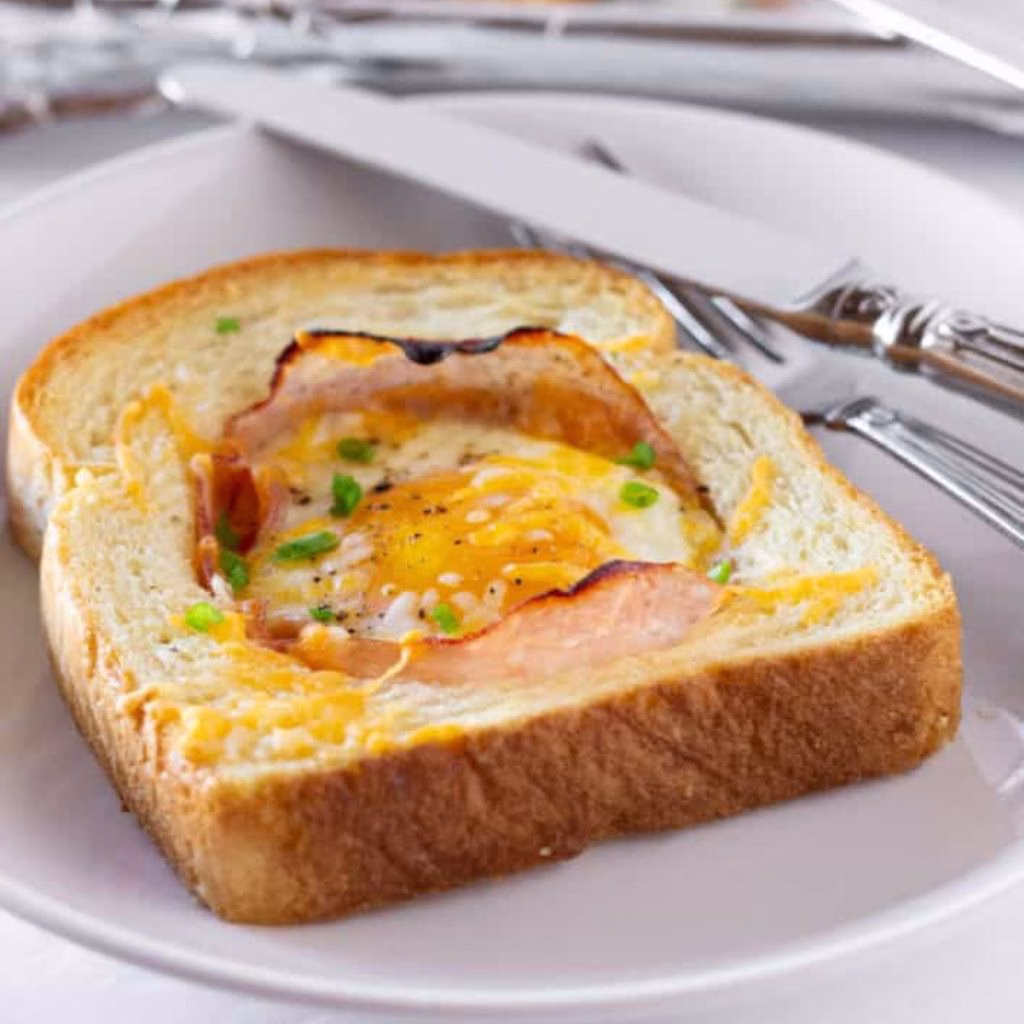 Sheet Pan Ham and Eggs in a Hole