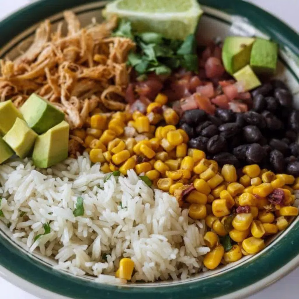 Shredded Chicken Burrito Bowls