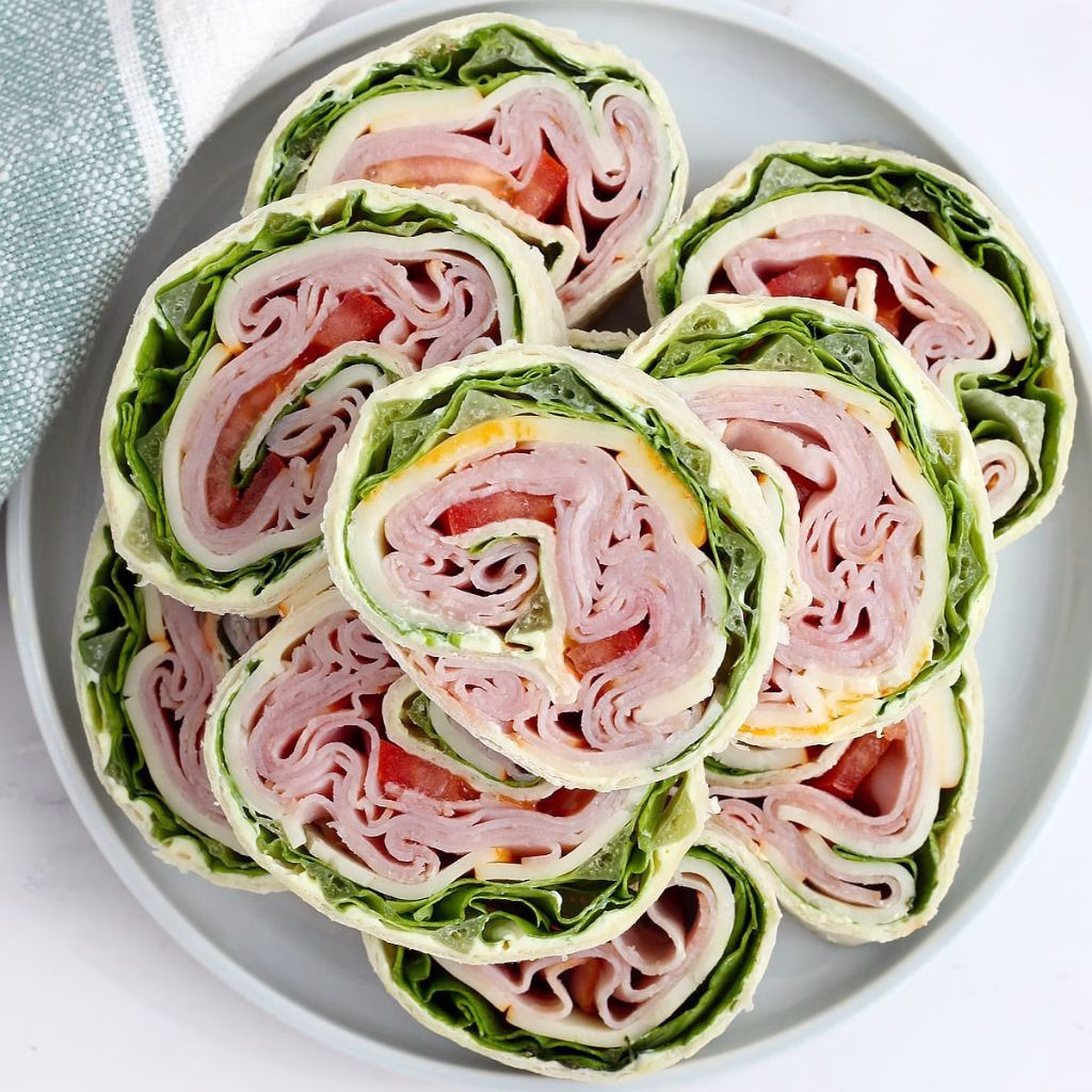 Simple Ham and Cheese Picnic Pinwheels