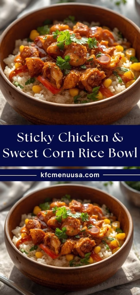 Sticky Chicken & Sweet Corn Rice Bowl