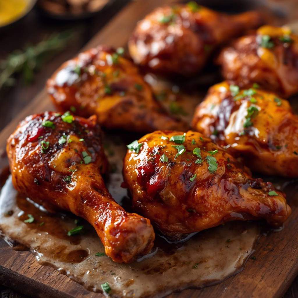 Sticky Garlic Butter Baked Chicken Drumsticks Recipe