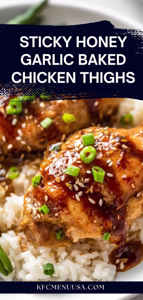Sticky Honey Garlic Baked Chicken
