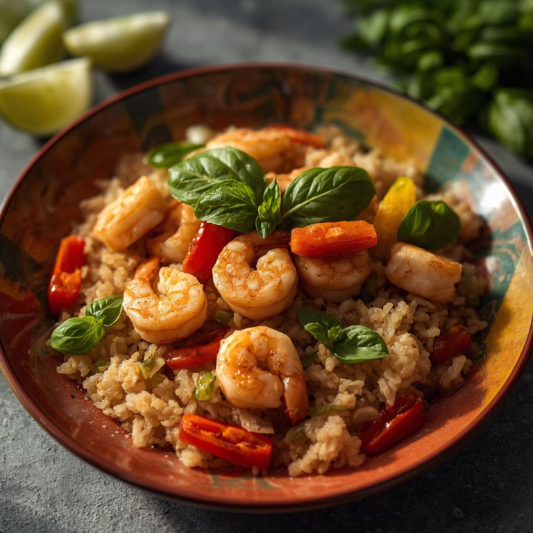 Thai Basil Fried Rice with Shrimp Recipe