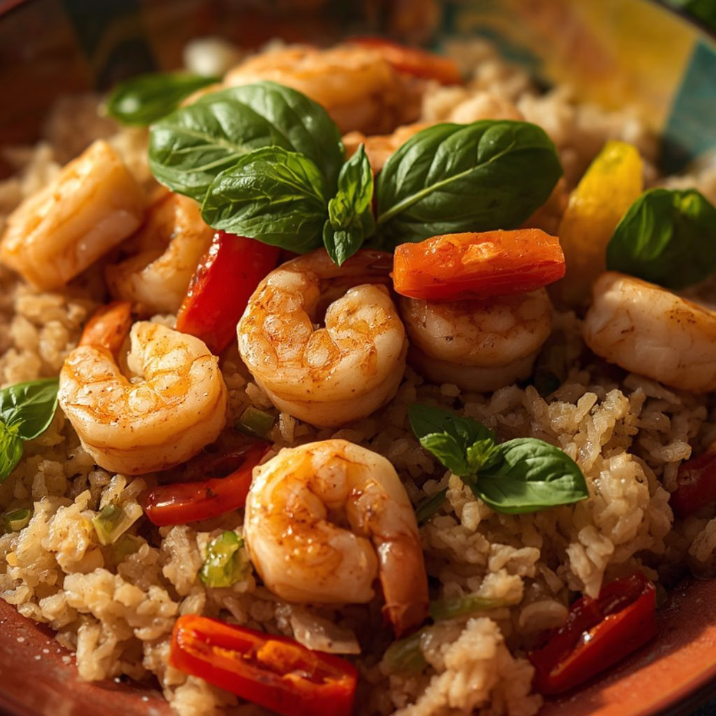 Thai Basil Fried Rice with Shrimp Recipe