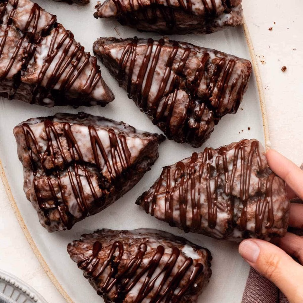 Triple Chocolate Glazed Scones