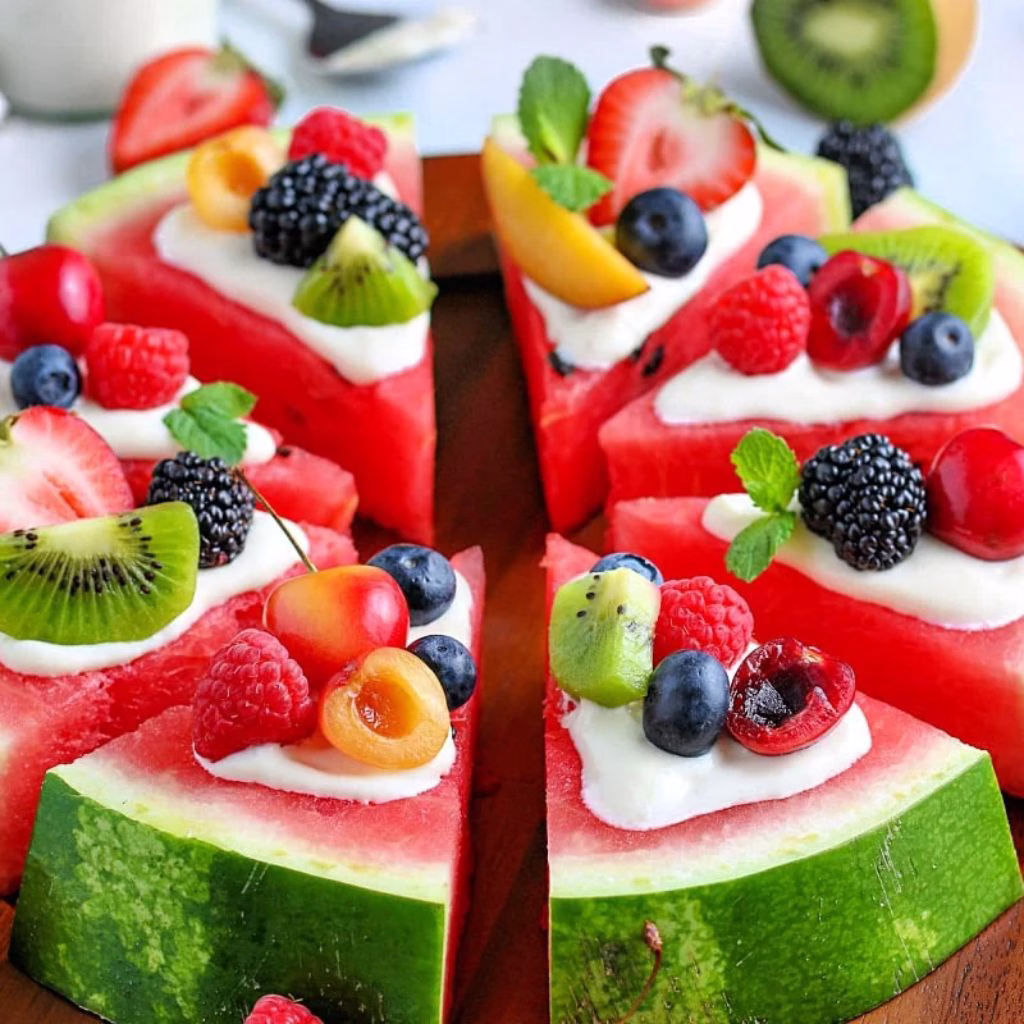 Watermelon Pizza with Fresh Fruit