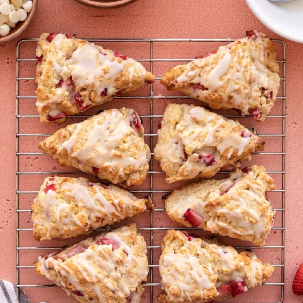 White Chocolate and Strawberry Scones