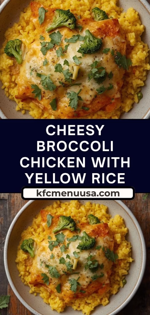 Cheesy Broccoli Chicken and Yellow Rice