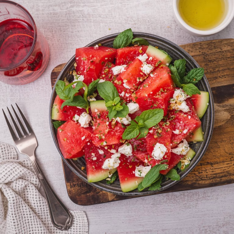 Watermelon Feta Mint Salad Recipe