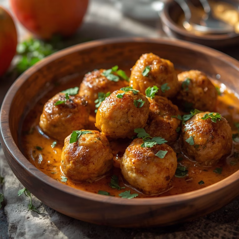 Slow Cooker Apple Butter Chicken Meatballs