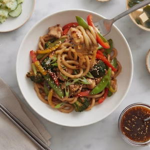 Asian-Style Chicken Noodles with Sesame and Green Onions Recipe
