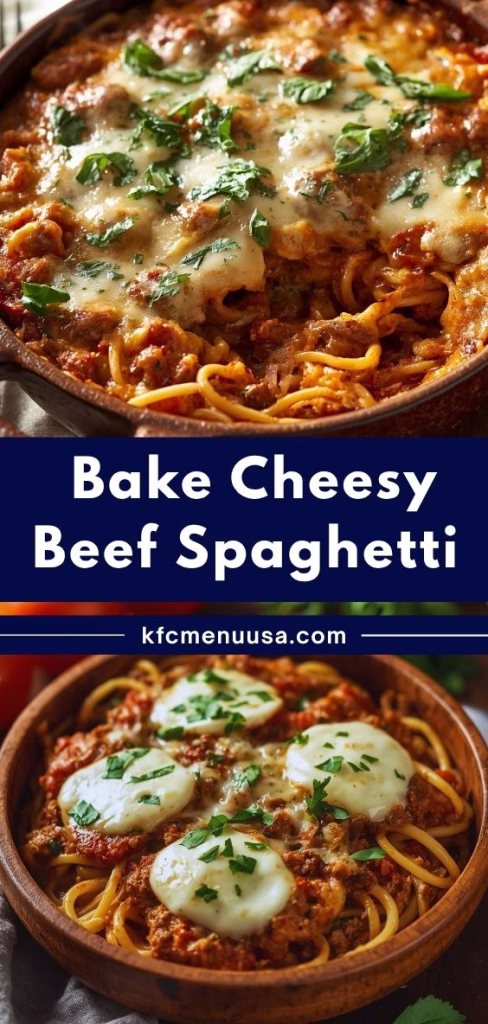 Bake Cheesy Beef Spaghetti Recipe