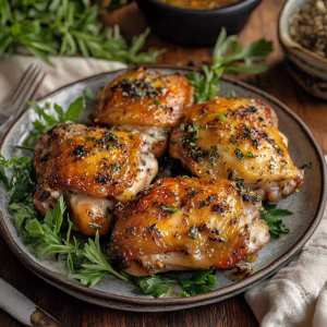 Baked Chicken Thighs with Herb Crust Recipe