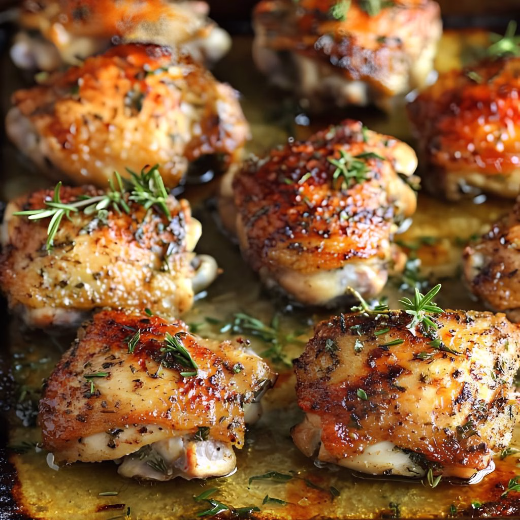 Baked Chicken Thighs with Herb Crust Recipe