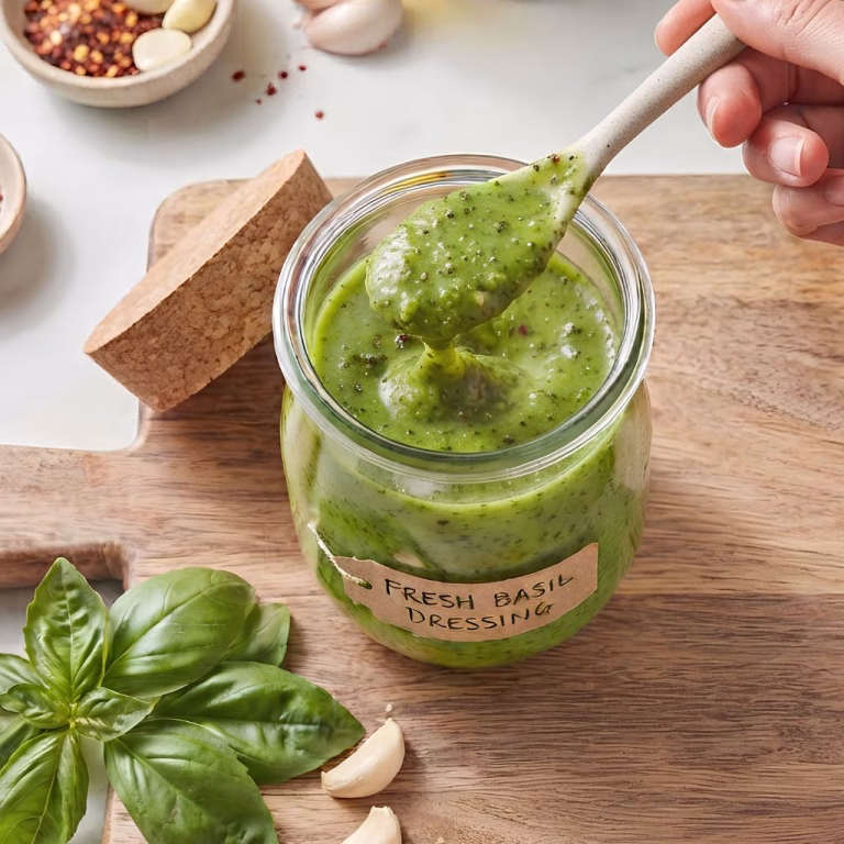 Basil Garlic Olive Oil Dressing Recipe