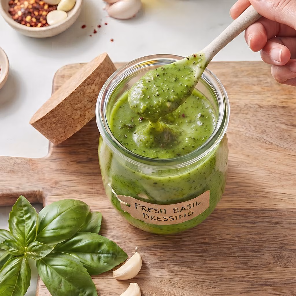Basil Garlic Olive Oil Dressing Recipe