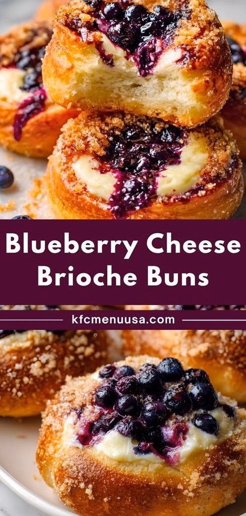 Blueberry Cheese Brioche Buns Recipe