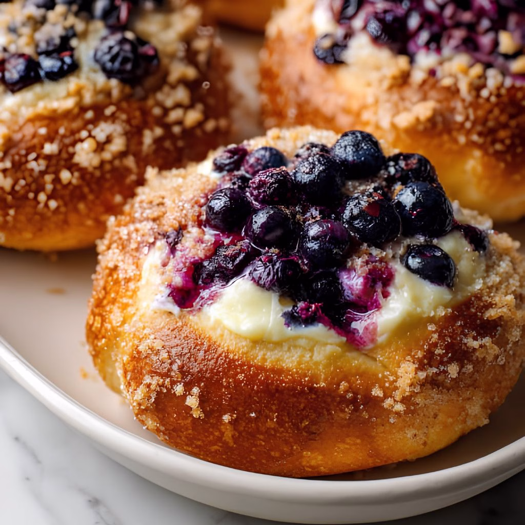 Blueberry Cheese Brioche Buns Recipe