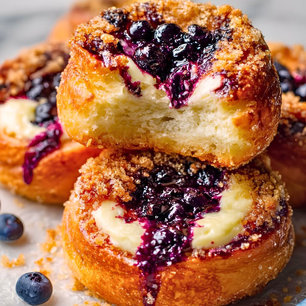 Blueberry Cheese Brioche Buns Recipe
