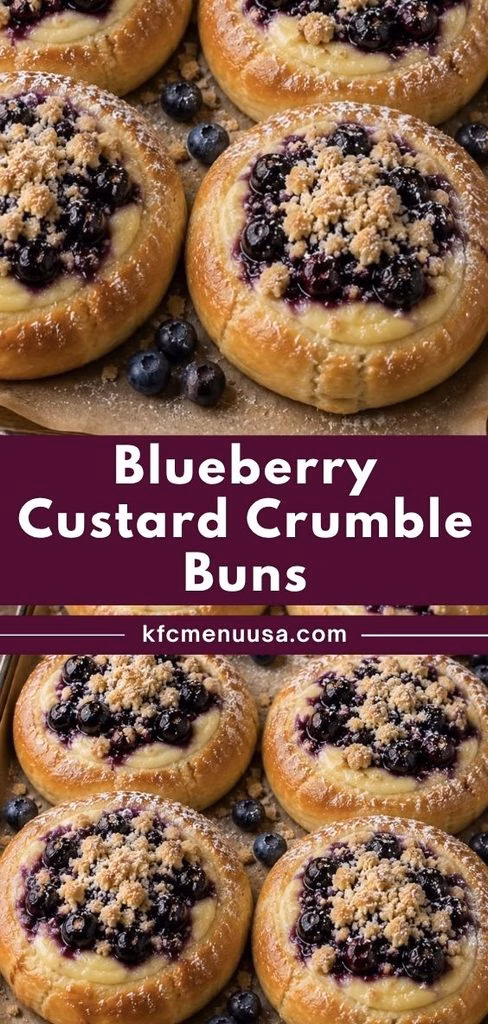 Blueberry Custard Crumble Buns Recipe