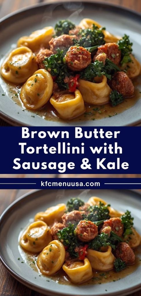 Brown Butter Tortellini with Sausage & Kale