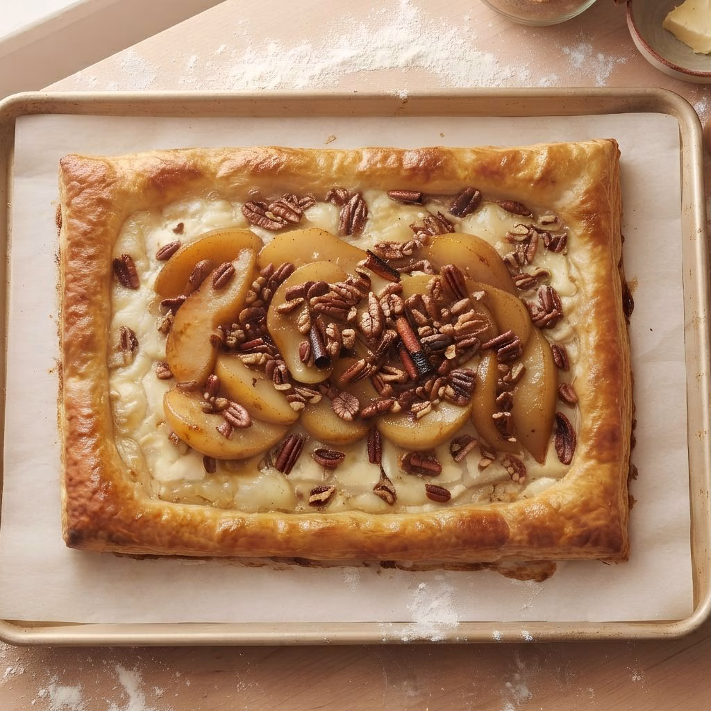 Caramelized Pear and Brie Puff Pastry Recipe